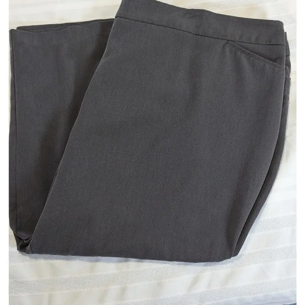 Avenue Womens Plus Size Super Stretch Trousers Ankle Pants Gray US SZ30P